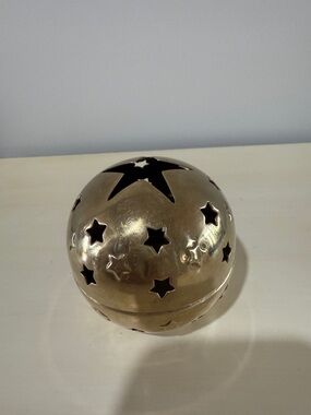 Department  56 Vintage Brass Votive Candle Holder / Potpourri  Sphere -  Stars
